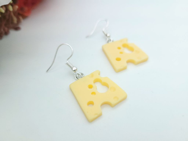 Käse Scheiben Ohrringe